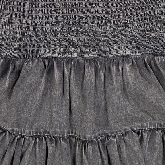 Elan International Ruched Tiered Skirt Grey Wash (NWT) - Picture 3 of 4
